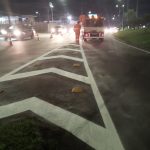 Prefeitura implanta dispositivo de sinalizacao viaria na avenida Torquato Tapajos