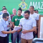 Quadras poliesportiva e de areia do Monte Siao frutos de emenda parlamentar de Joao Luiz sao inauguradas pelo governador Wilson Lima Foto Mauro Smith dp4Q59