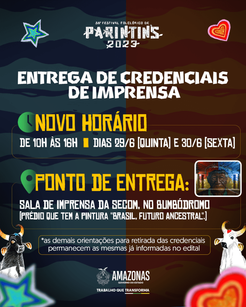 Governo do Amazonas inicia entrega de credenciais de imprensa para cobertura do 56º Festival Folclórico de Parintins Portal Informe Digital CARD CREDENCIAMENTO ALTERADO 819x1024 1