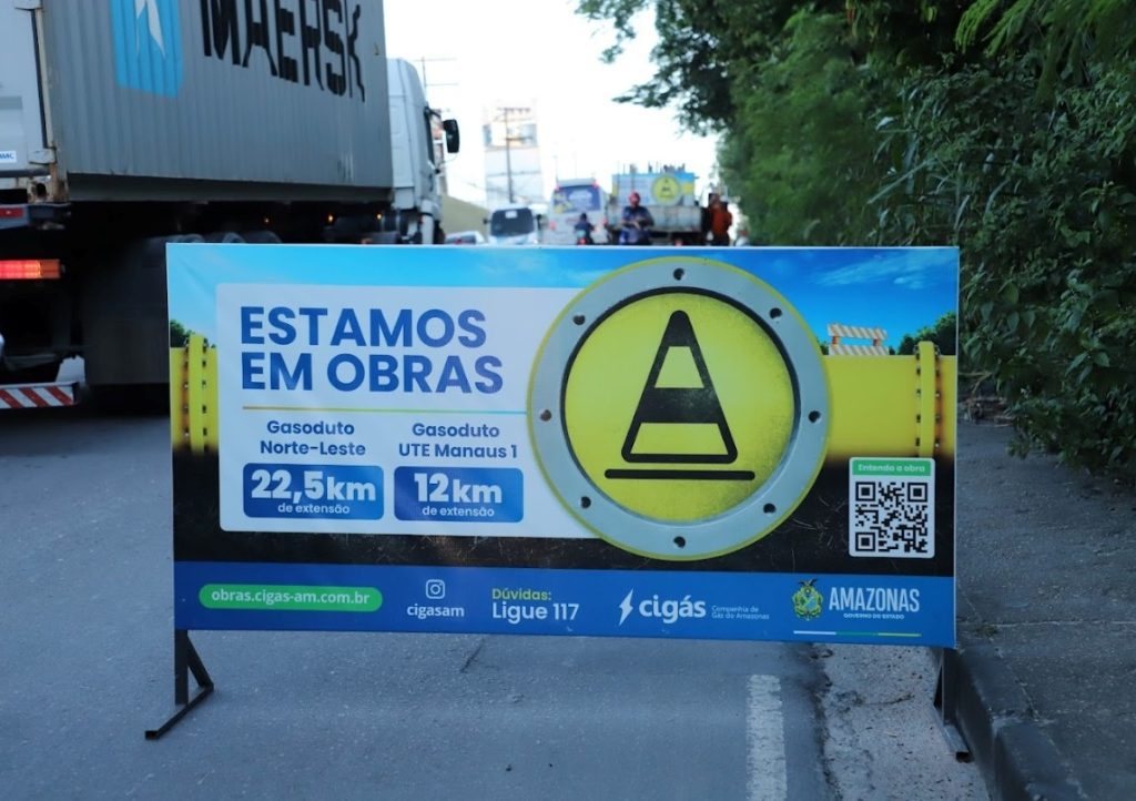 Cigás inicia obras no bairro São José e continua avançando pelo Distrito Industrial Portal Informe Digital CIGAS Sinalizacao de obras da Cigas Credito da Foto Divulgacao Cigas 1024x722 1